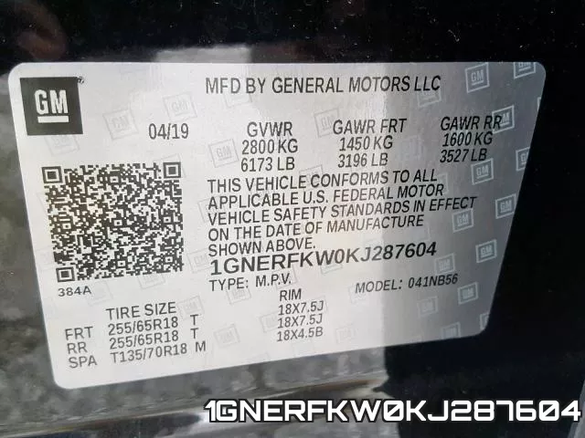 1GNERFKW0KJ287604 фото 2