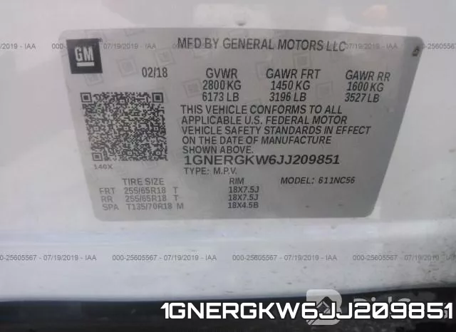 1GNERGKW6JJ209851 фото 10