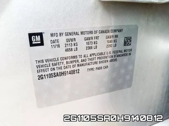 2G1105SA0H9140812 фото 2