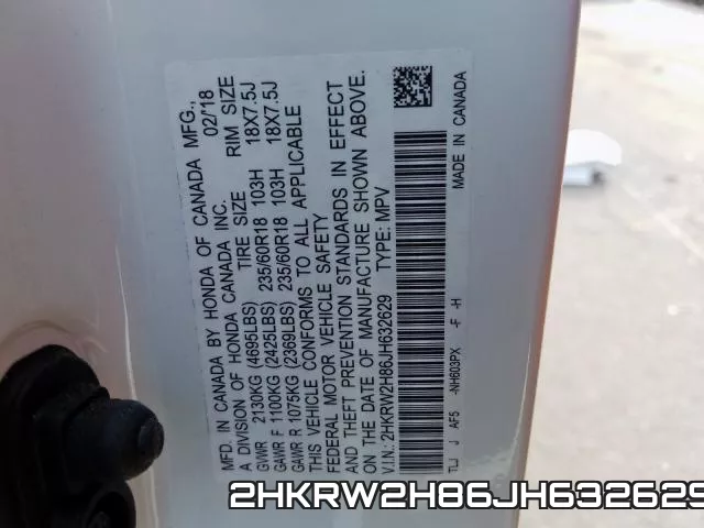 2HKRW2H86JH632629 фото 2
