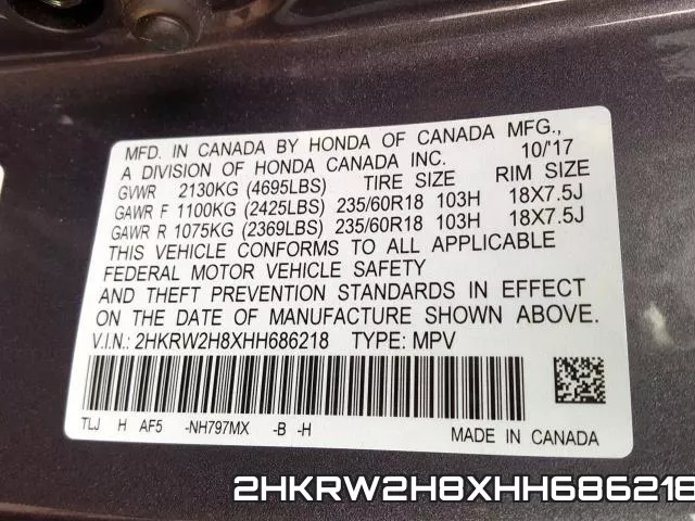 2HKRW2H8XHH686218 фото 2