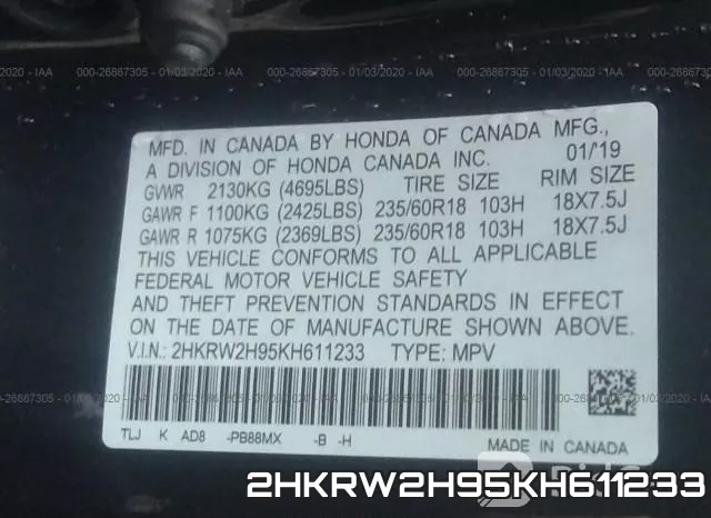 2HKRW2H95KH611233 фото 10