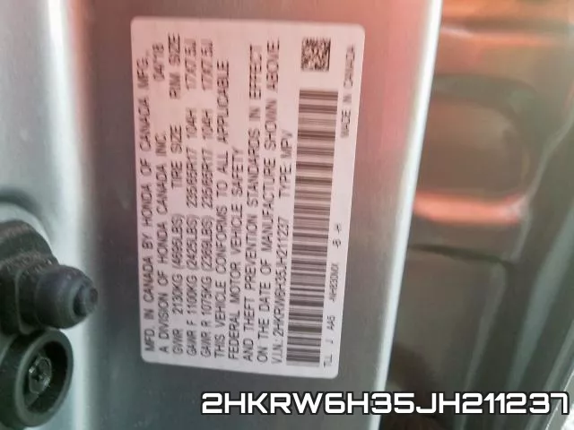 2HKRW6H35JH211237 фото 2