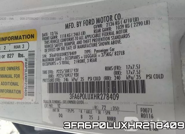 3FA6P0LUXHR278409 фото 8