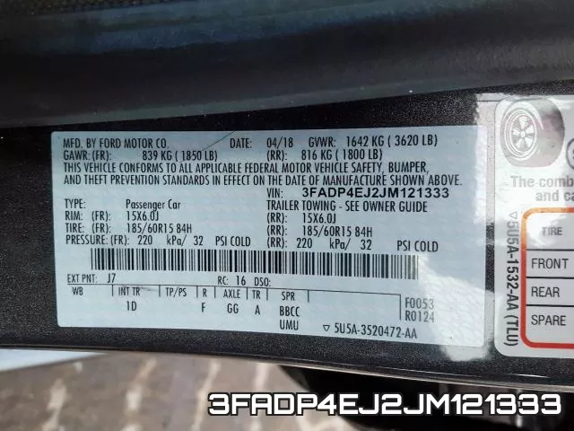 3FADP4EJ2JM121333 фото 2