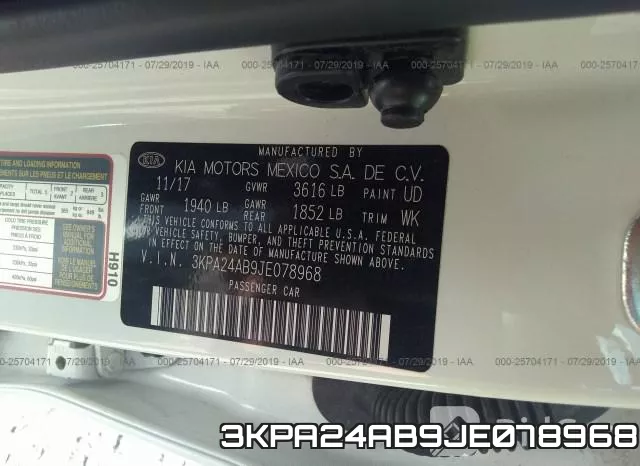 3KPA24AB9JE078968 фото 7