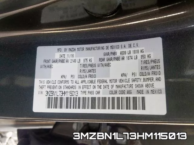 3MZBN1L73HM115013 фото 2