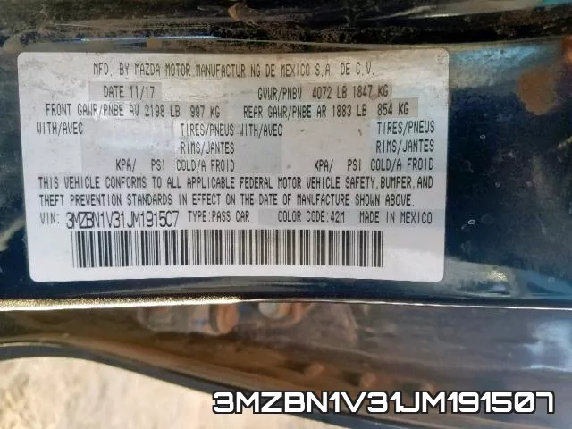3MZBN1V31JM191507 фото 2