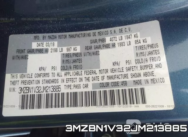3MZBN1V32JM213885 фото 9