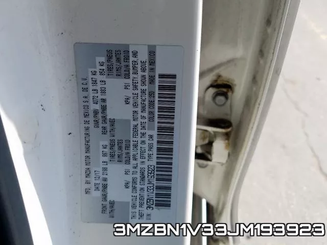 3MZBN1V33JM193923 фото 2