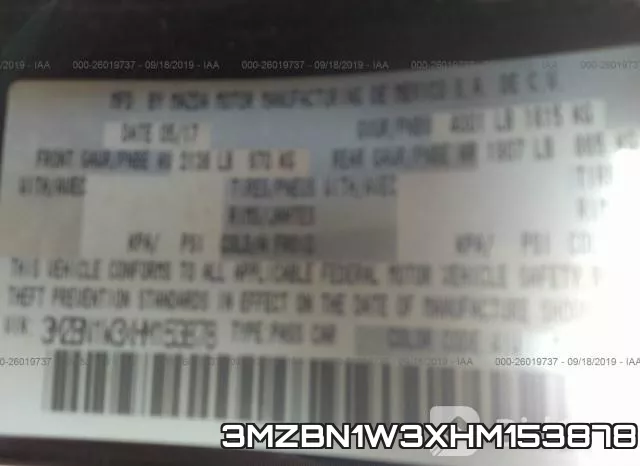 3MZBN1W3XHM153878 фото 10
