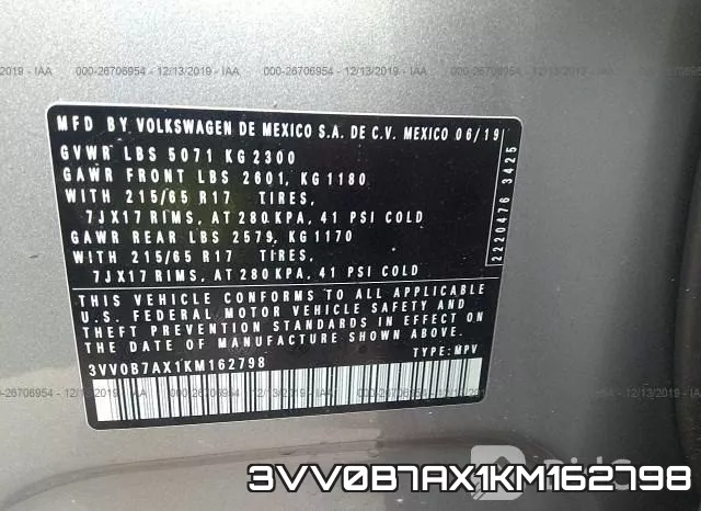 3VV0B7AX1KM162798 фото 8