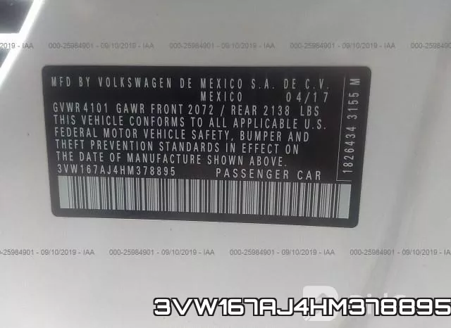 3VW167AJ4HM378895 фото 8