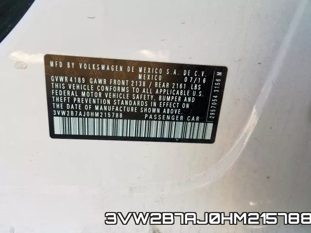 3VW2B7AJ0HM215788 фото 2