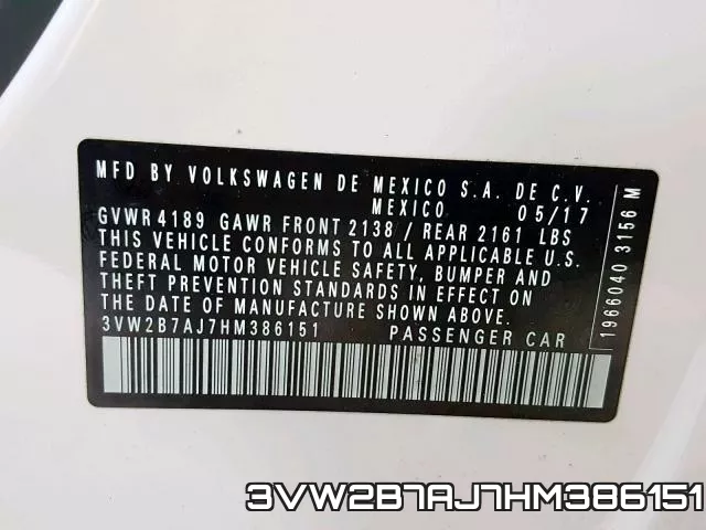 3VW2B7AJ7HM386151 фото 2