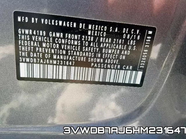 3VWDB7AJ6HM231647 фото 2