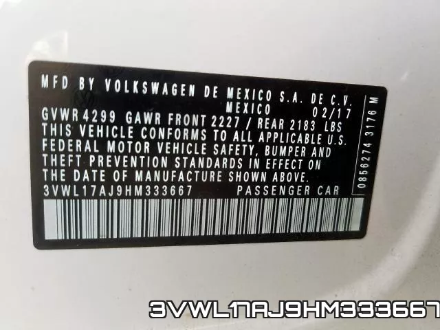 3VWL17AJ9HM333667 фото 2