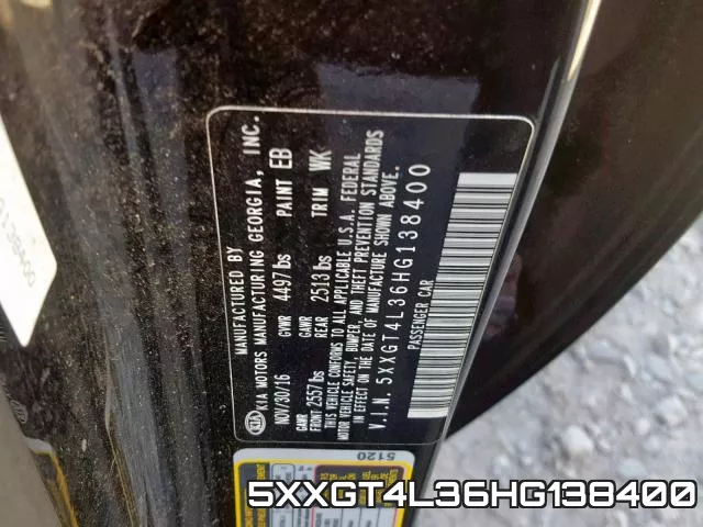 5XXGT4L36HG138400 фото 2