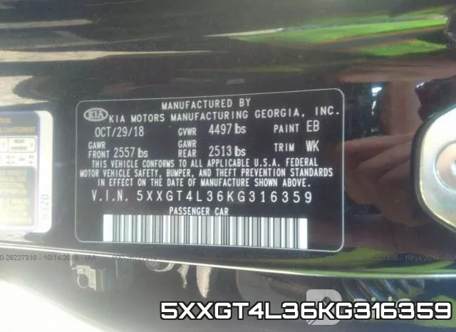5XXGT4L36KG316359 фото 9