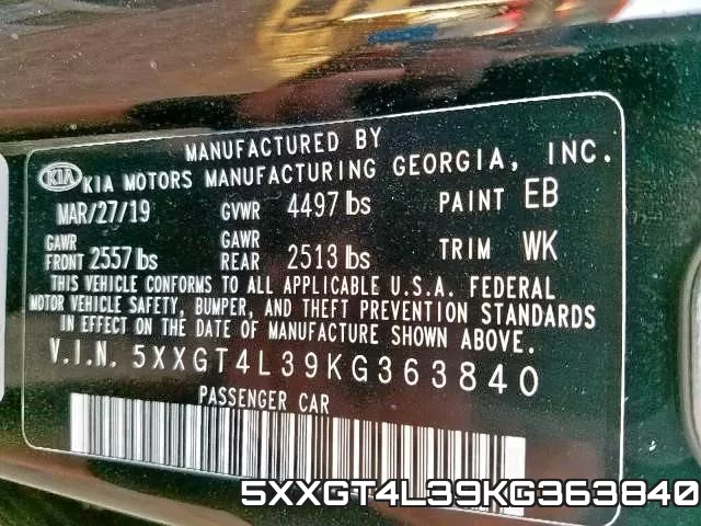5XXGT4L39KG363840 фото 2