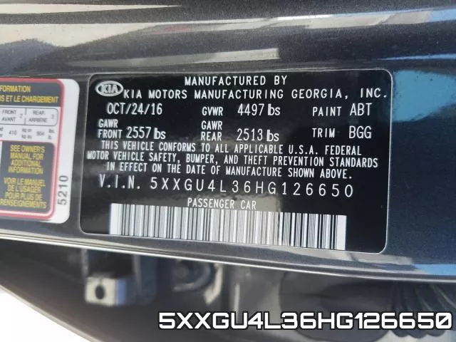 5XXGU4L36HG126650 фото 2