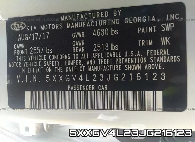 5XXGV4L23JG216123 фото 5
