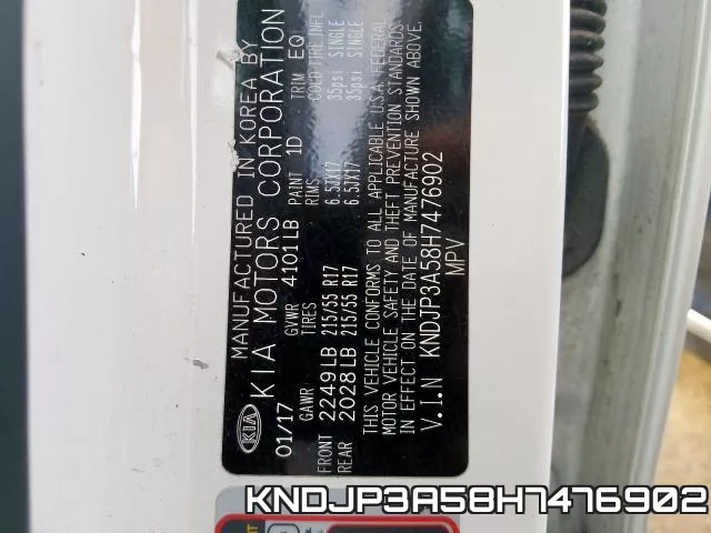 KNDJP3A58H7476902 фото 2