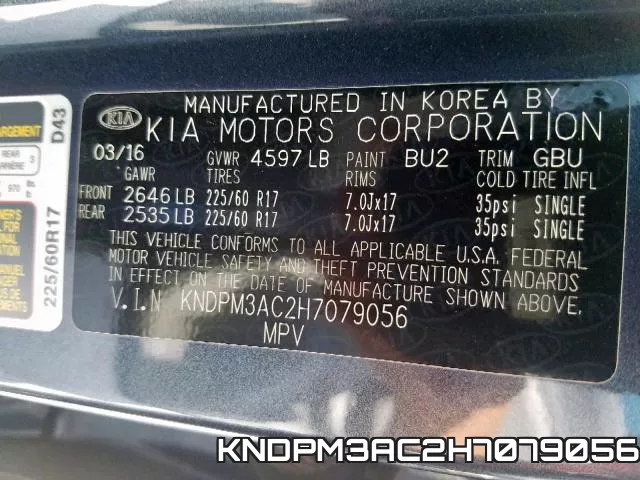 KNDPM3AC2H7079056 фото 2