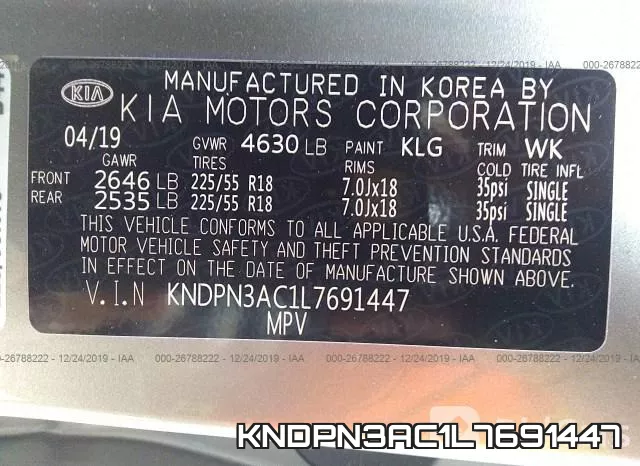KNDPN3AC1L7691447 фото 10