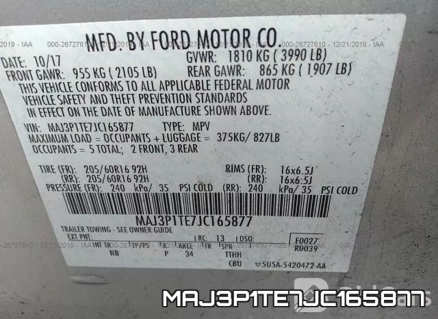 MAJ3P1TE7JC165877 фото 9