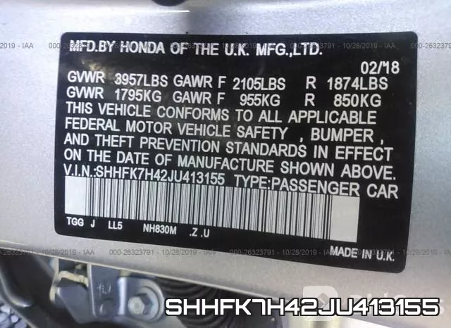 SHHFK7H42JU413155 фото 10