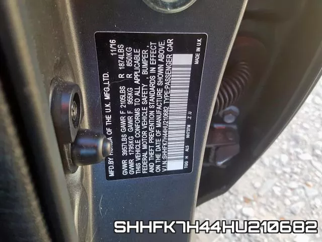SHHFK7H44HU210682 фото 2