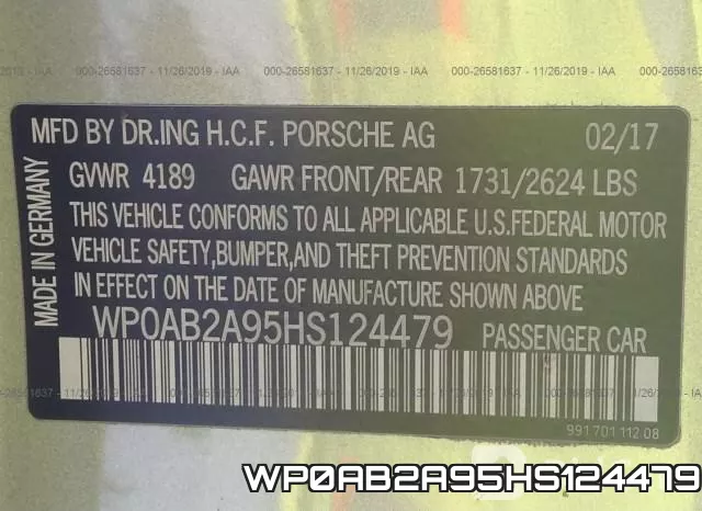 WP0AB2A95HS124479 фото 10