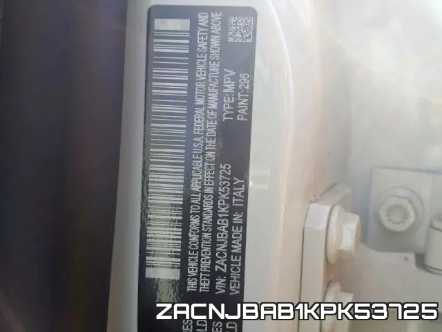 ZACNJBAB1KPK53725 фото 2