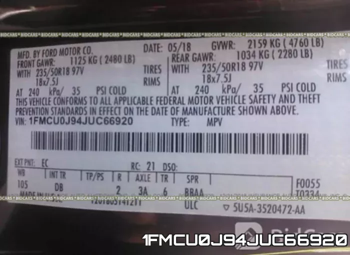 1FMCU0J94JUC66920 фото 10