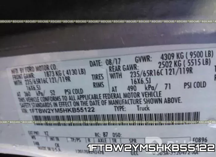 1FTBW2YM5HKB55122 фото 10
