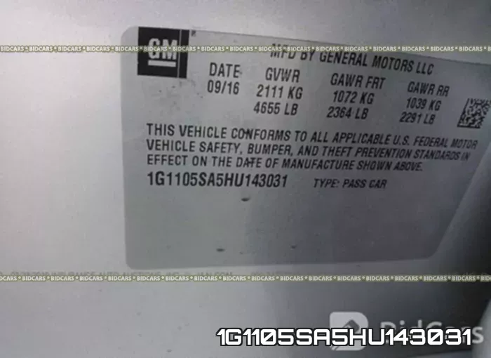 1G1105SA5HU143031 фото 10