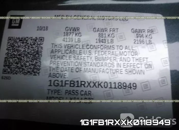 1G1FB1RXXK0118949 фото 10