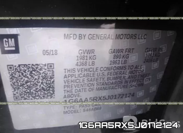 1G6AA5RX5J0172124 фото 10