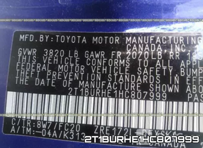 2T1BURHE1HC807999 фото 10