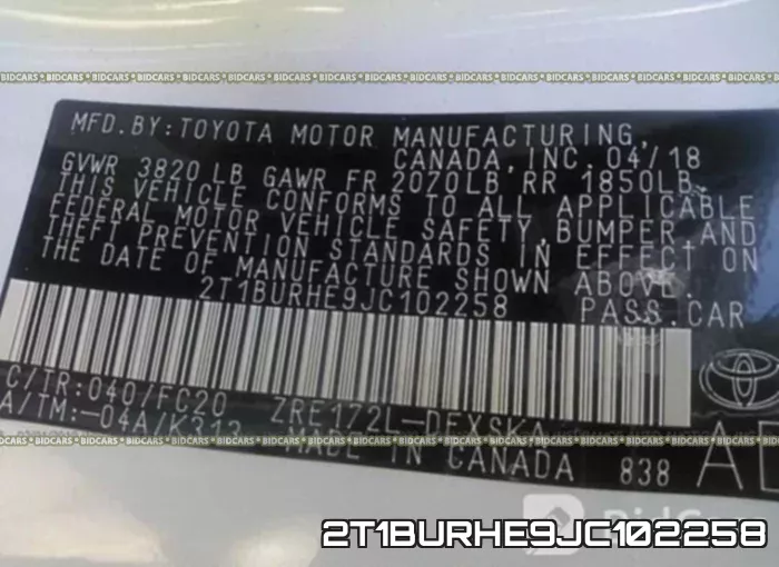 2T1BURHE9JC102258 фото 10
