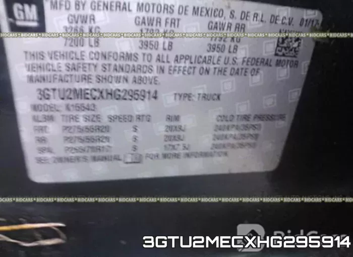 3GTU2MECXHG295914 фото 10