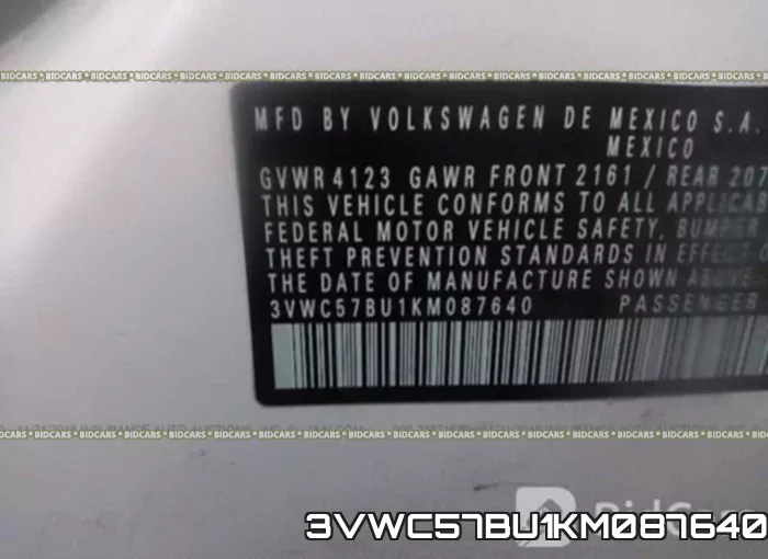 3VWC57BU1KM087640 фото 10