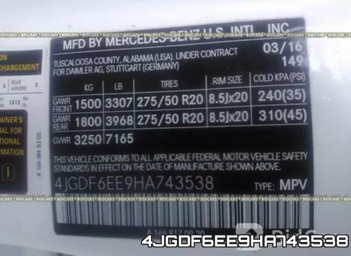 4JGDF6EE9HA743538 фото 10