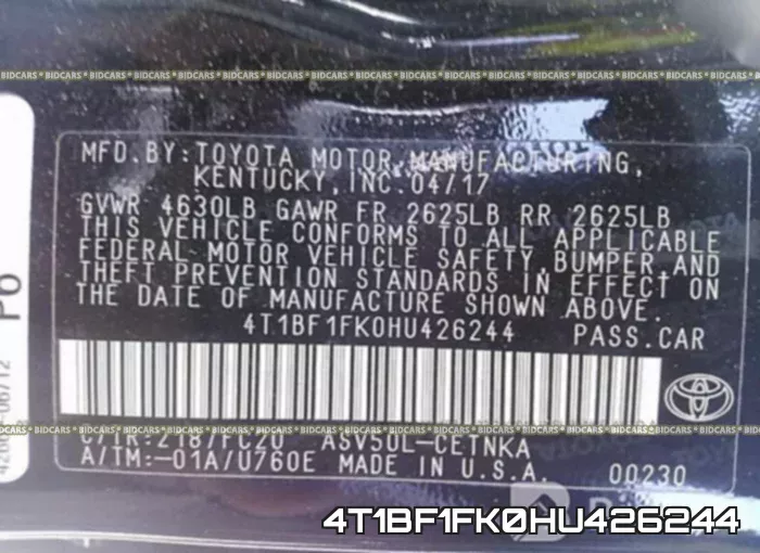 4T1BF1FK0HU426244 фото 10