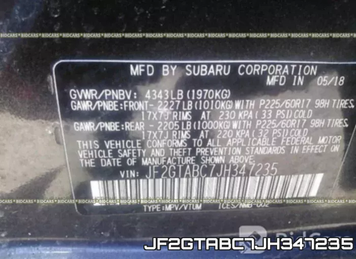 JF2GTABC7JH347235 фото 10