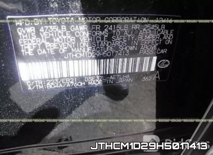 JTHCM1D29H5017413 фото 10