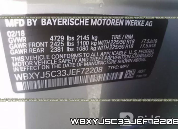 WBXYJ5C33JEF72208 фото 10