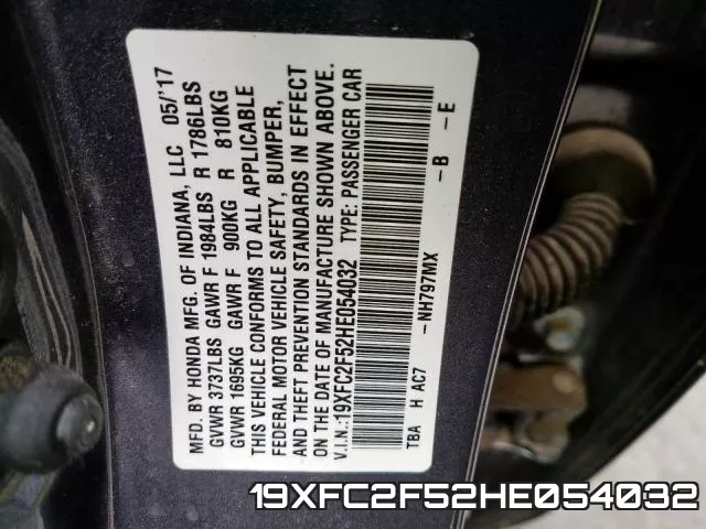 19XFC2F52HE054032 фото 2