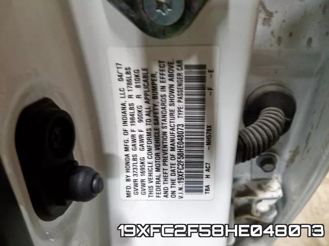 19XFC2F58HE048073 фото 2